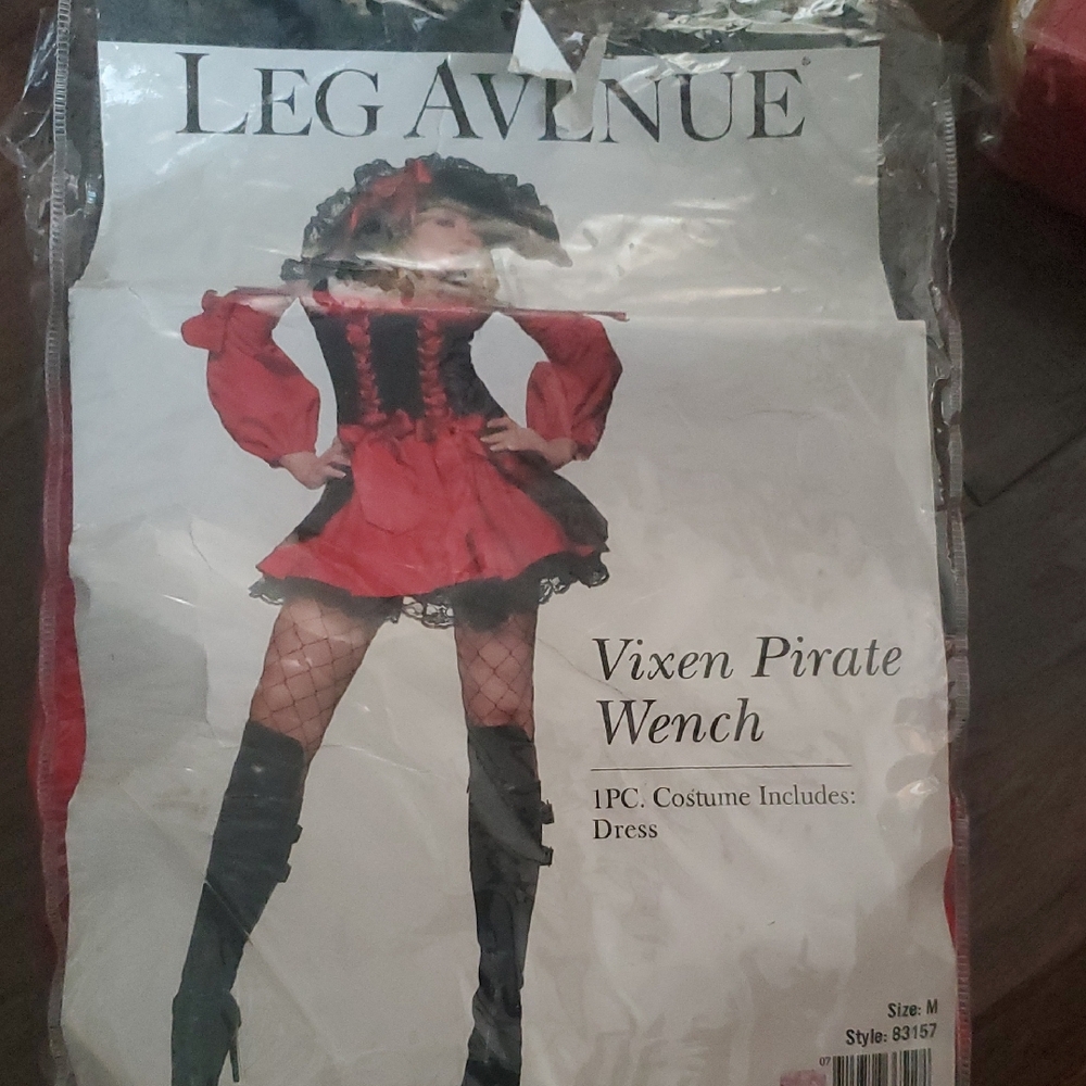 Leg Avenue Vixen Pirate Wench Costume - Red and Black